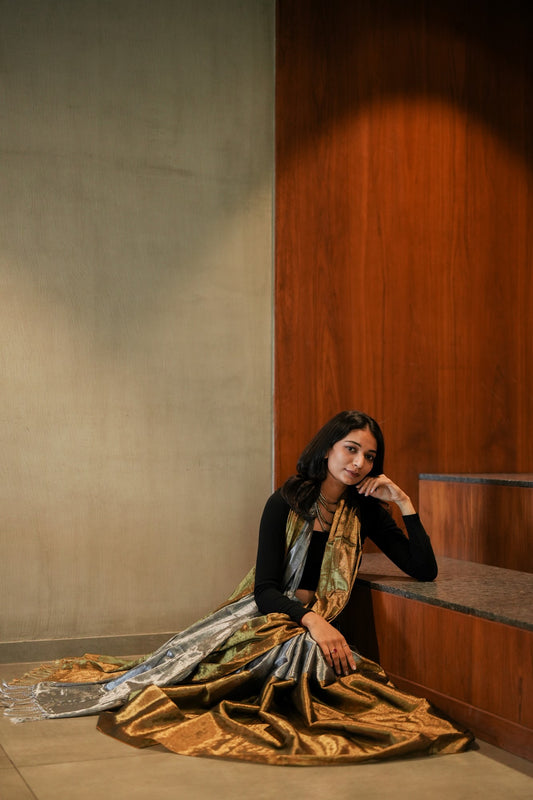 Dual Tone Tissue Saree