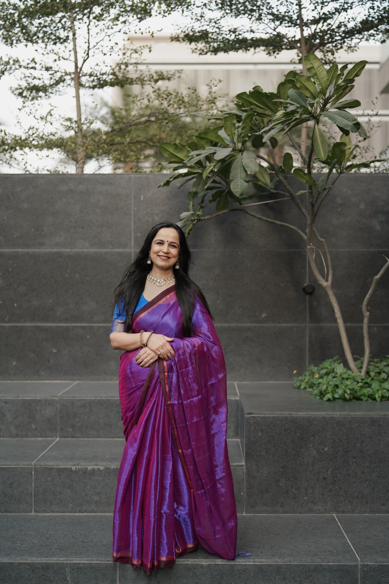 Dual Tone Tissue Saree