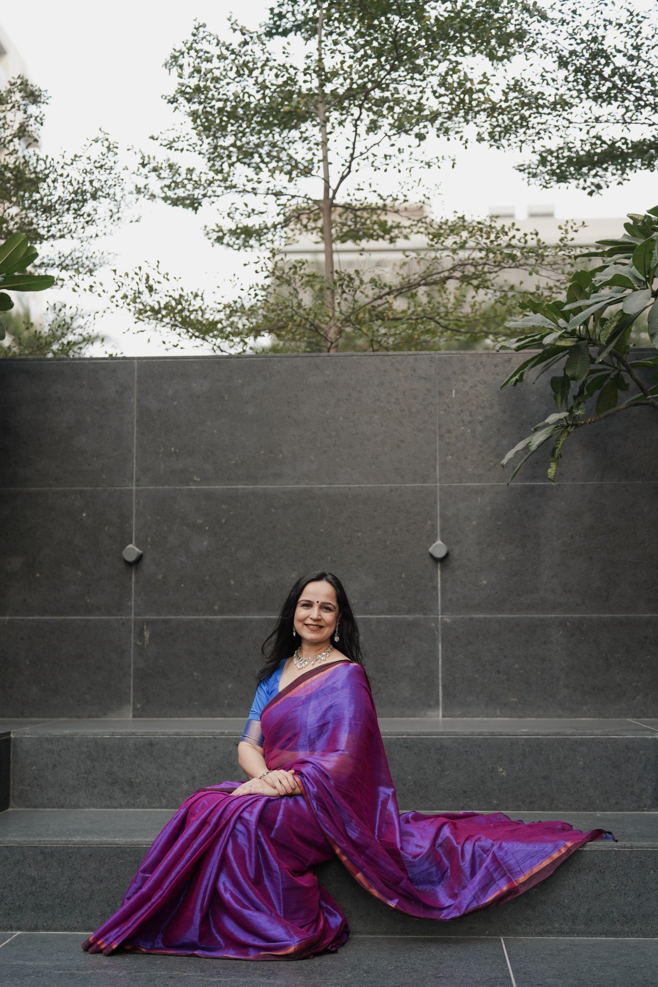 Dual Tone Tissue Saree