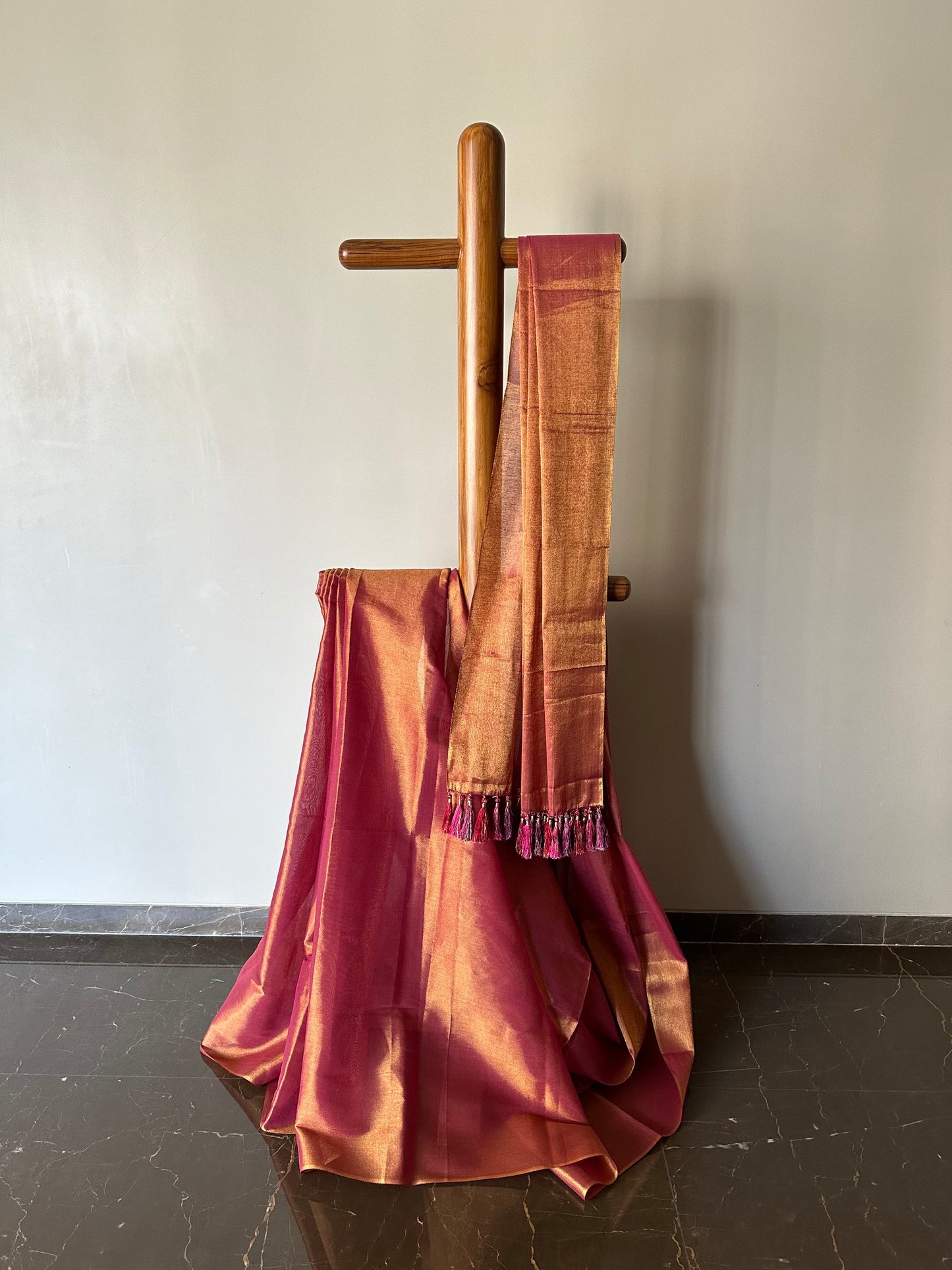 Handloom Tissue Saree with Tassels