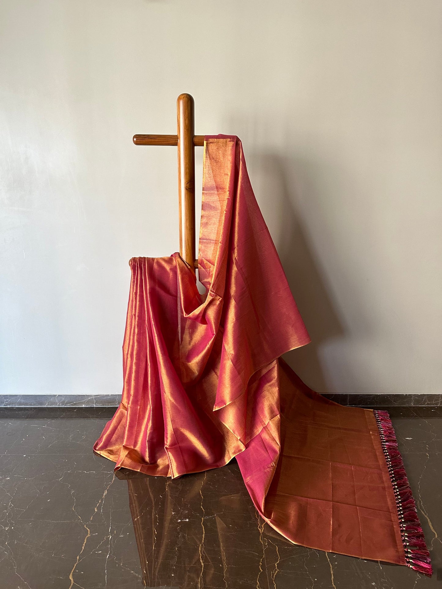Handloom Tissue Saree with Tassels
