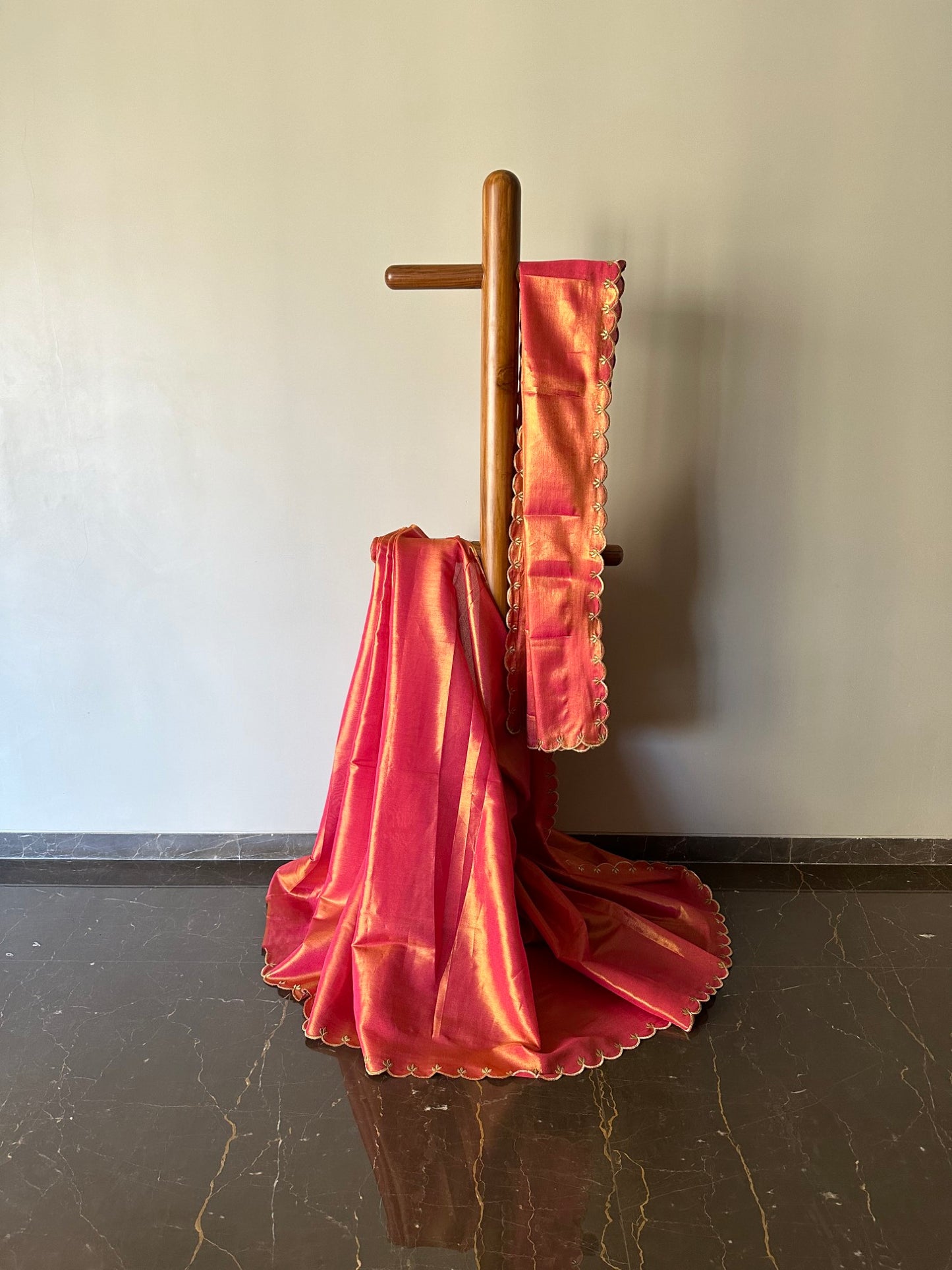 Handloom Tissue Saree with Embroidery Border