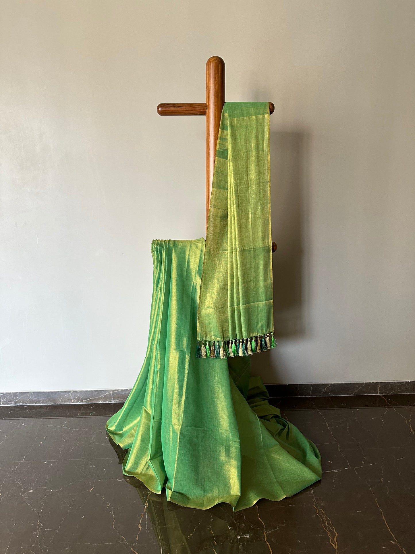 Handloom Tissue Saree with Tassels