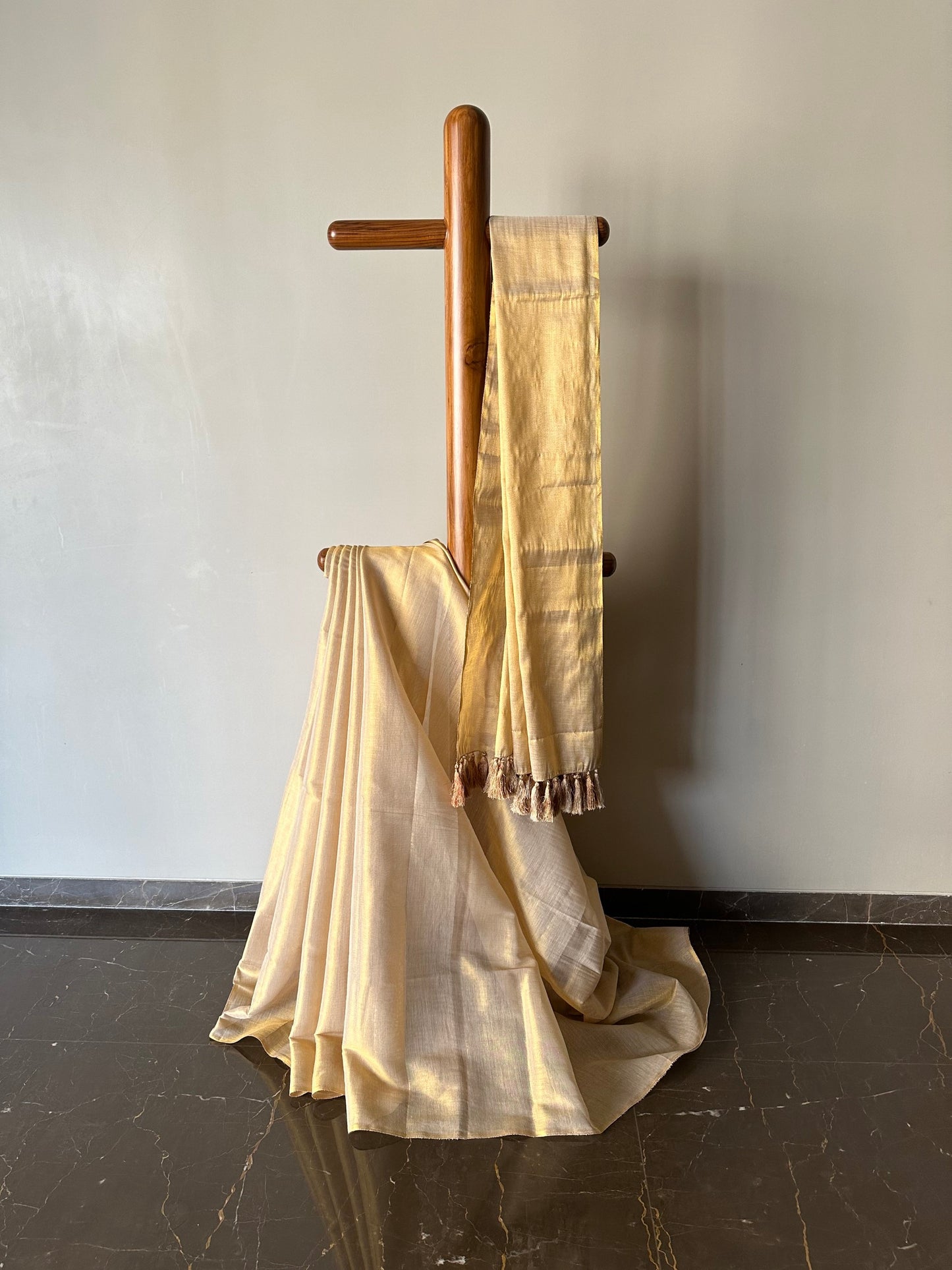Handloom Tissue Saree with Tassels