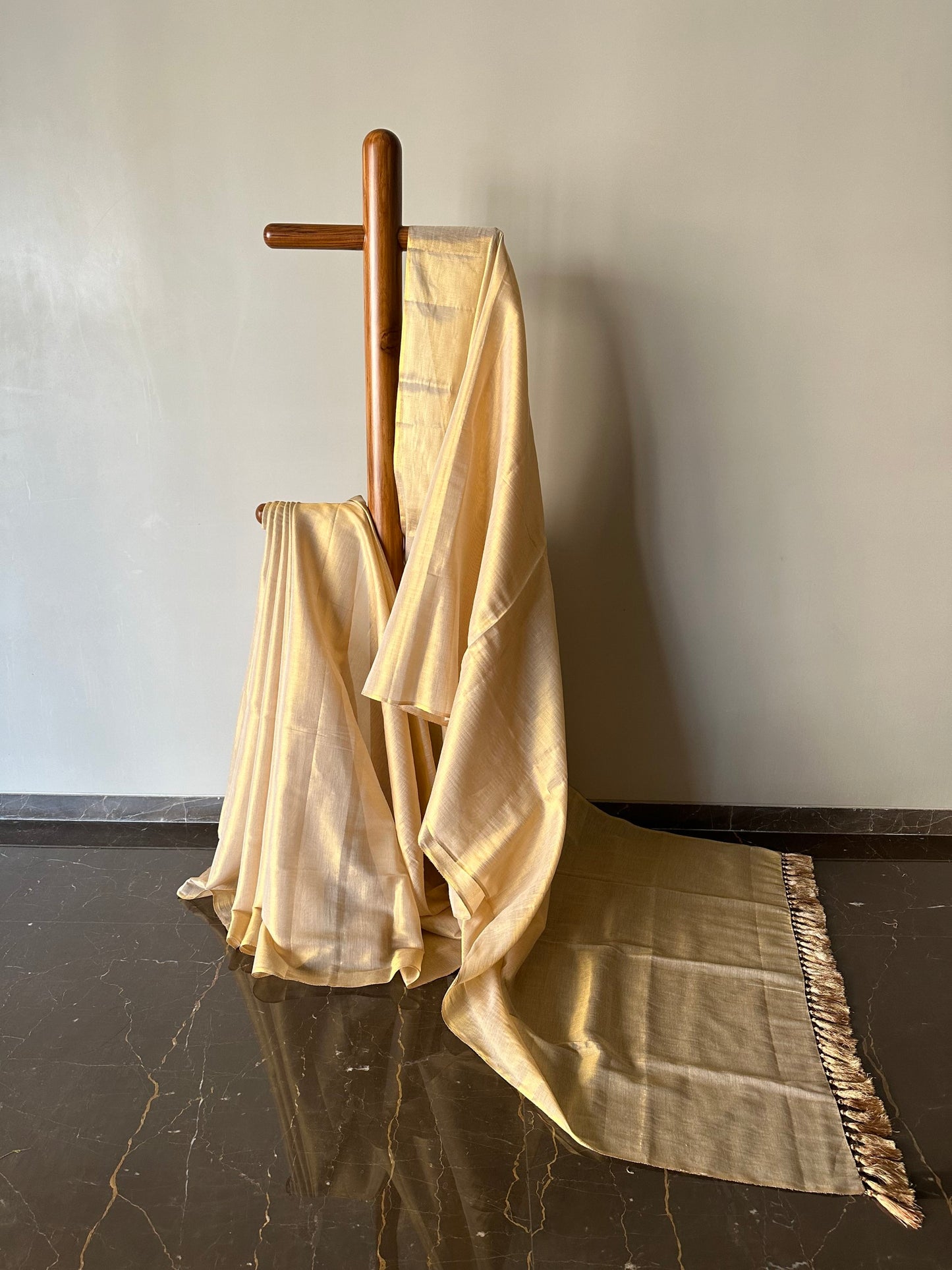 Handloom Tissue Saree with Tassels