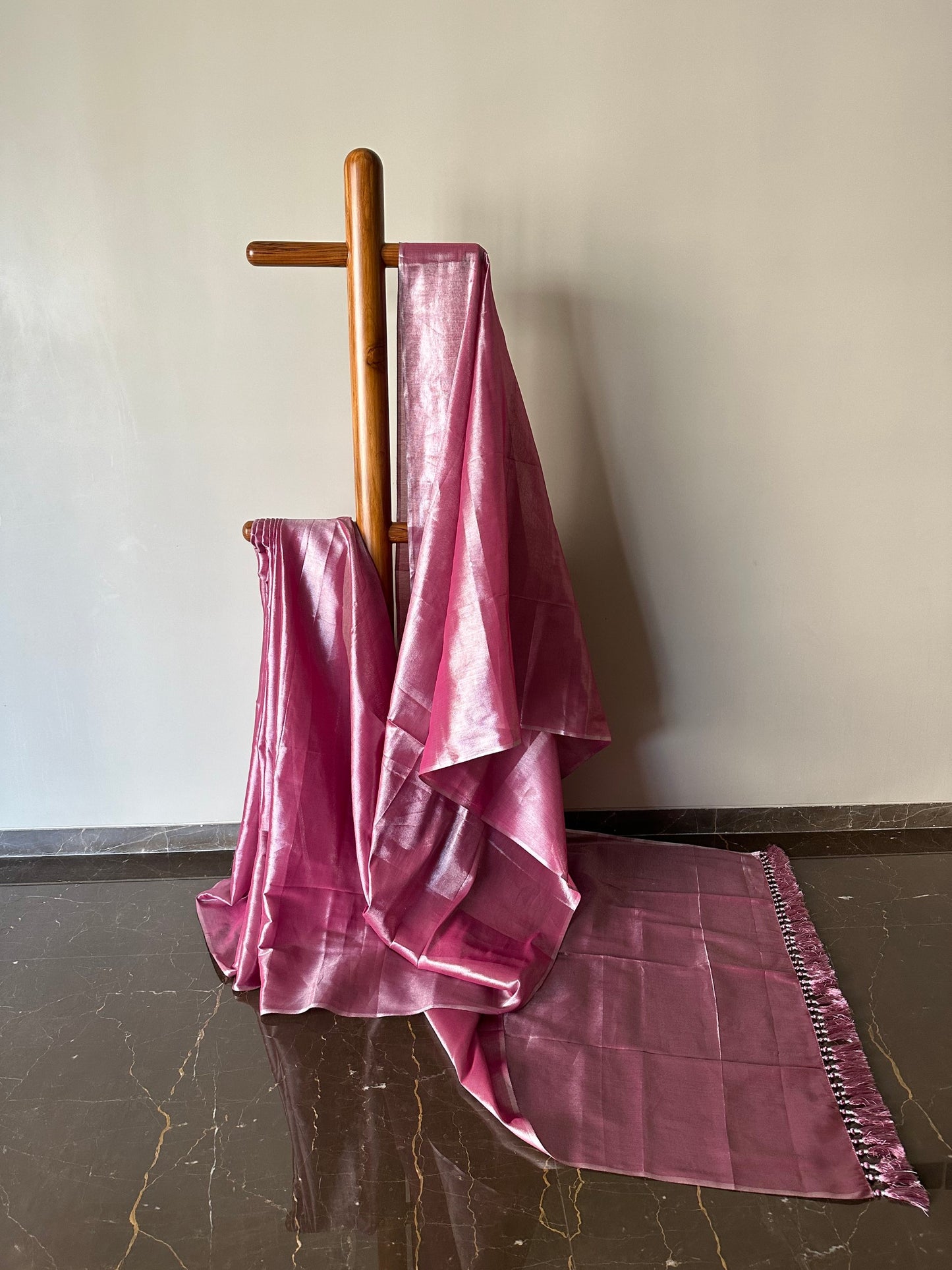 Handloom Tissue Saree with Tassels