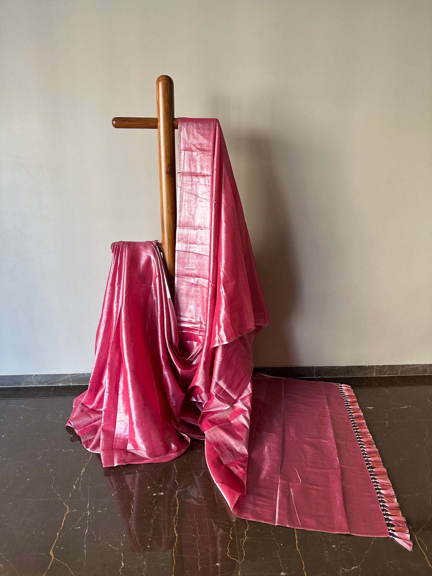 Handloom Tissue Saree with Tassels