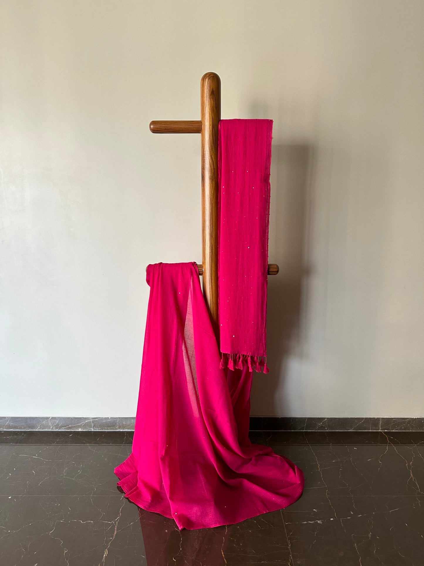 Mul Saree with Mini Sequins