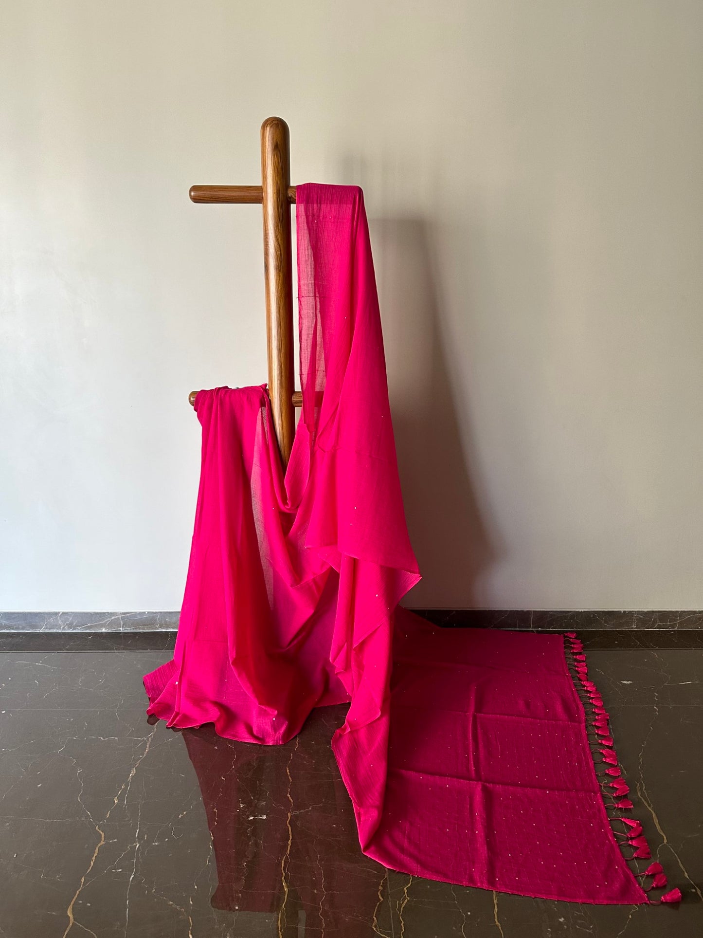 Mul Saree with Mini Sequins