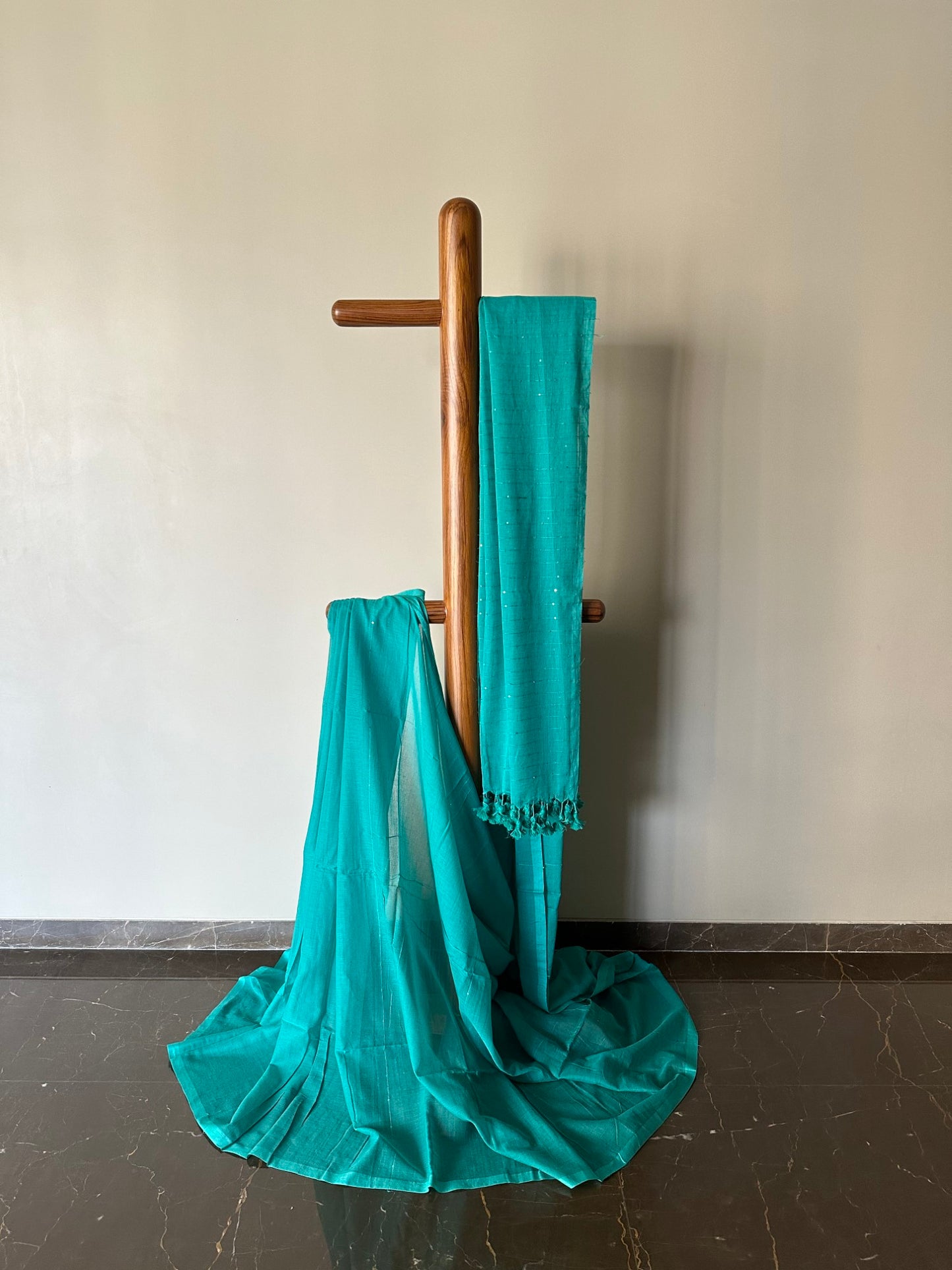 Mul Saree with Mini Sequins