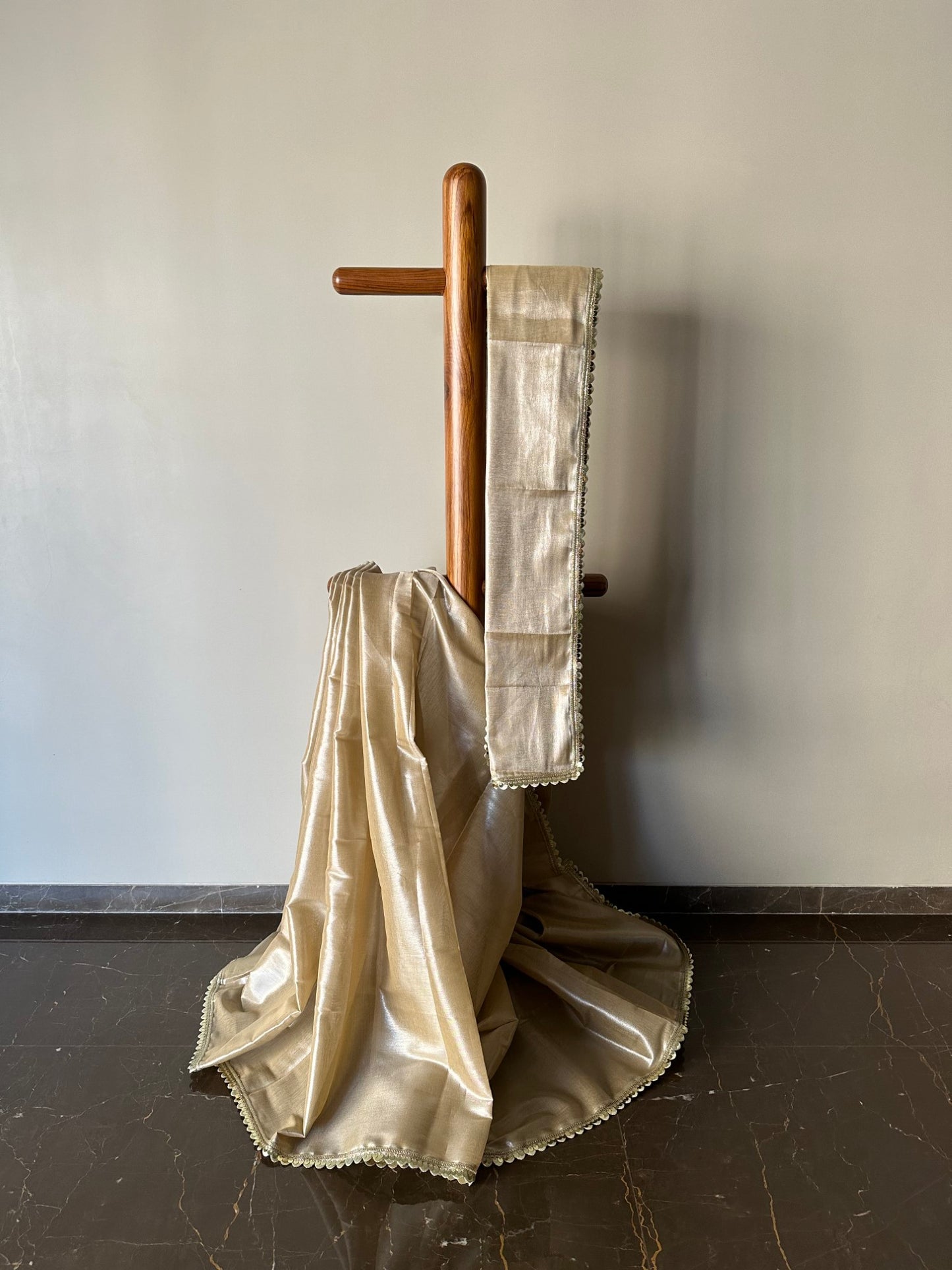 Handloom Tissue Saree with Delicate Lace