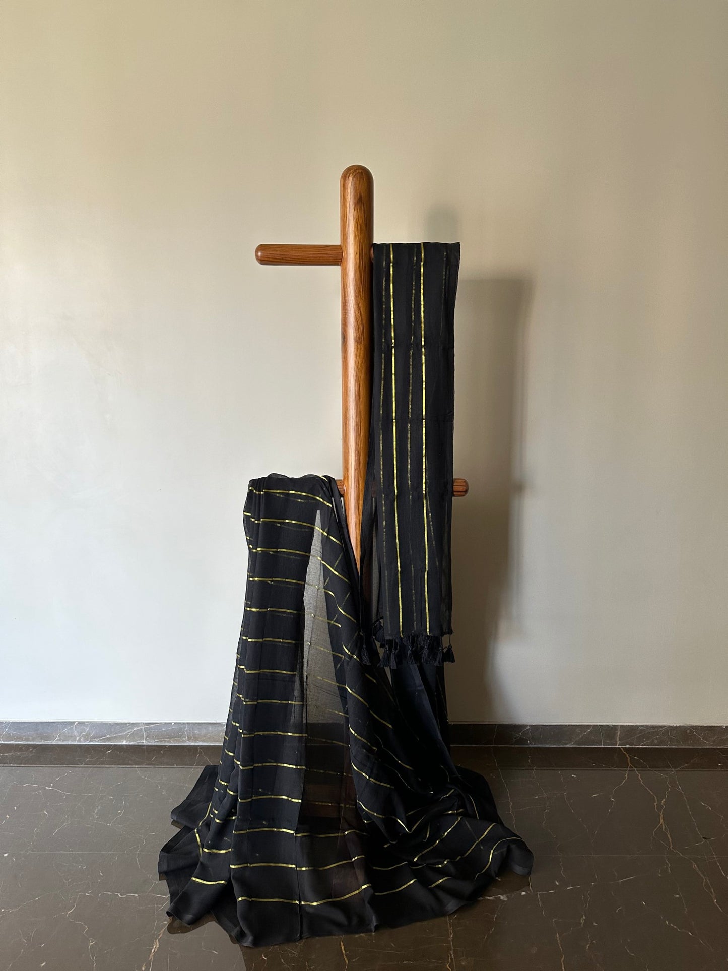 Mul Saree with Zari Stripes