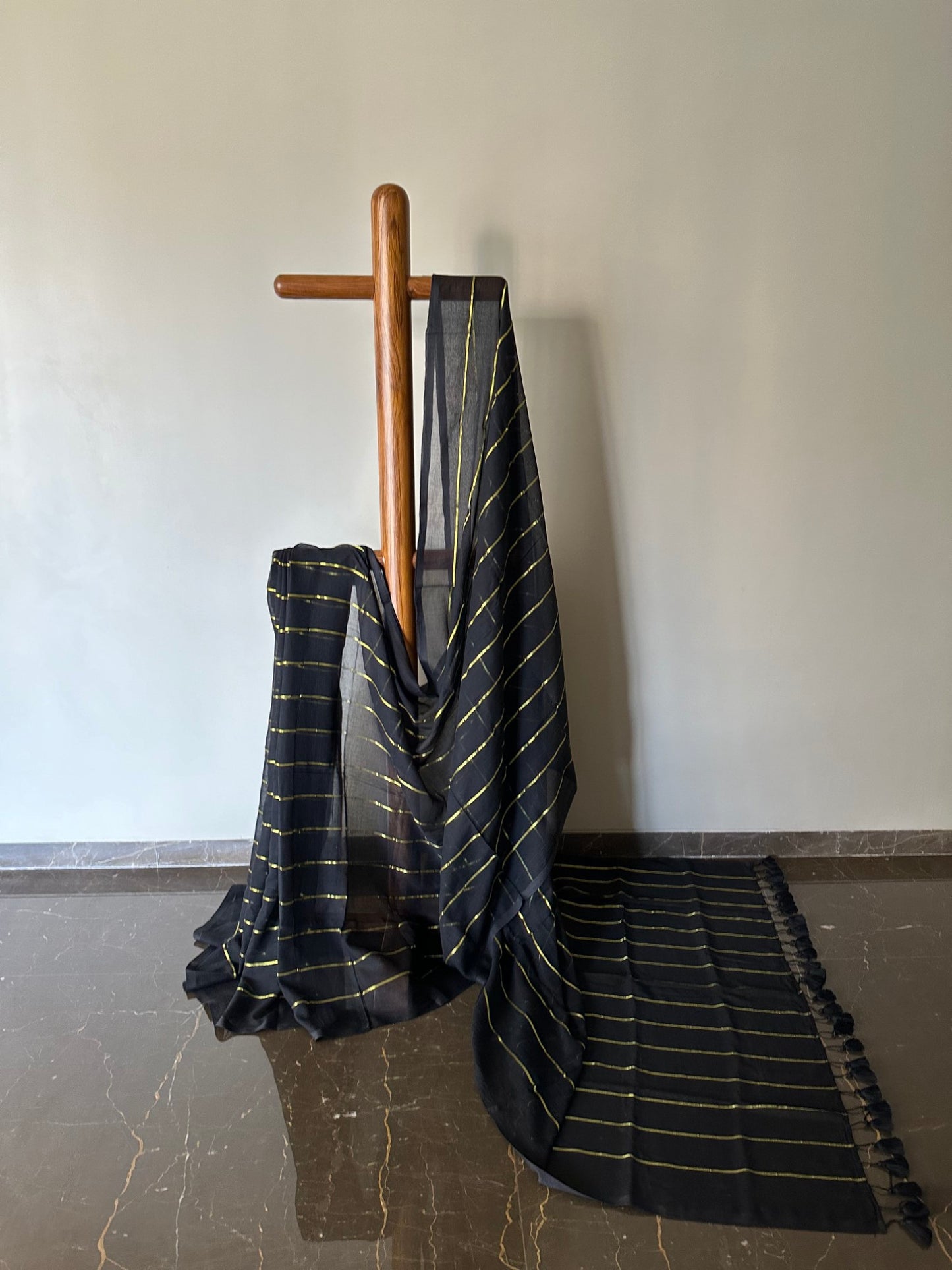 Mul Saree with Zari Stripes
