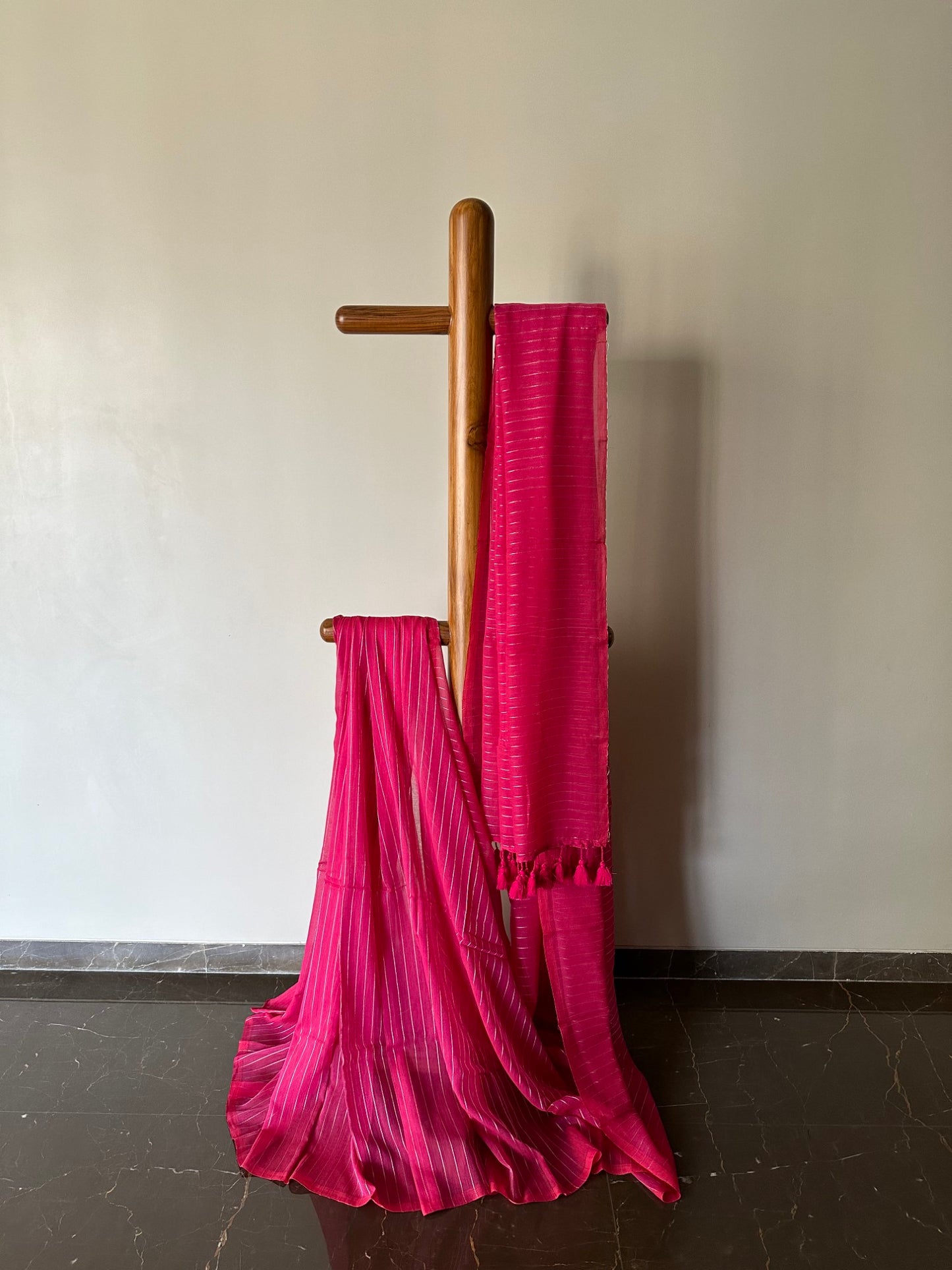Mul Saree with Zari Stripes