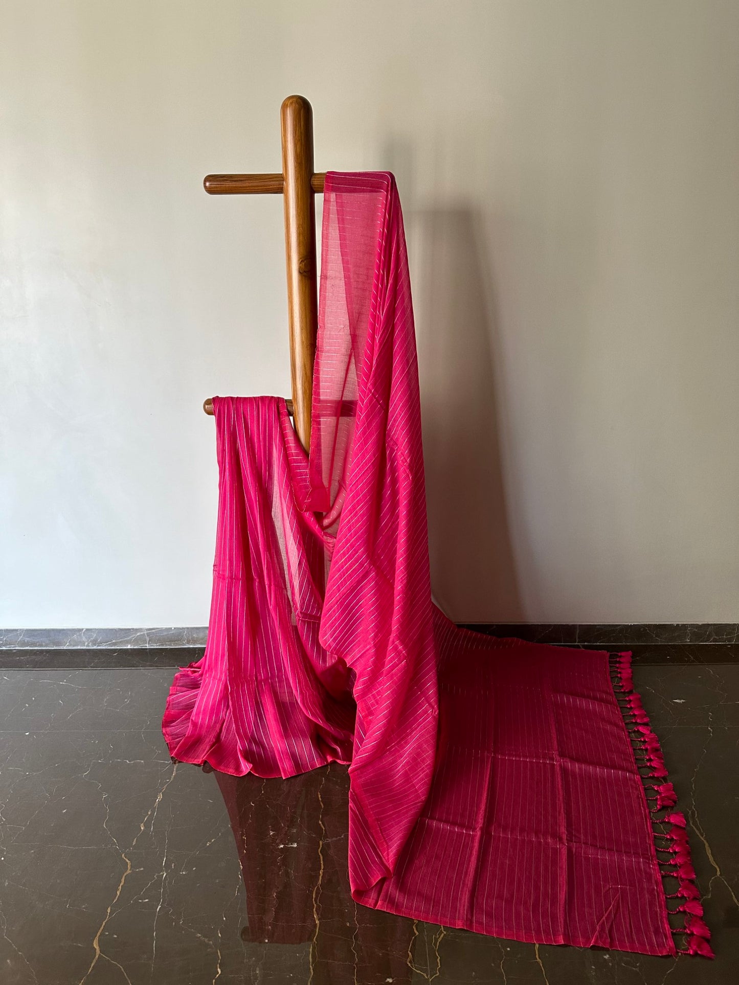 Mul Saree with Zari Stripes