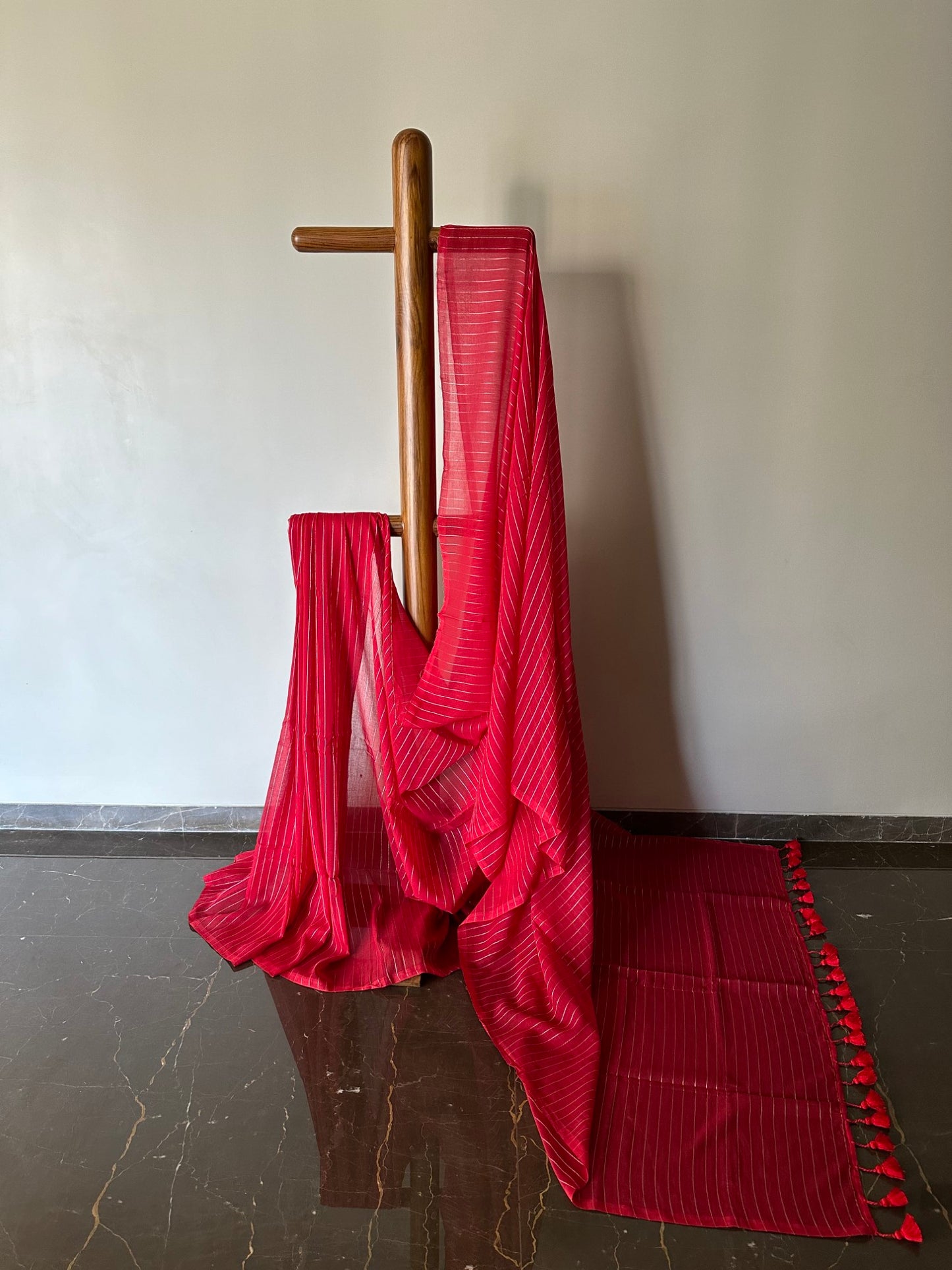 Mul Saree with Zari Stripes
