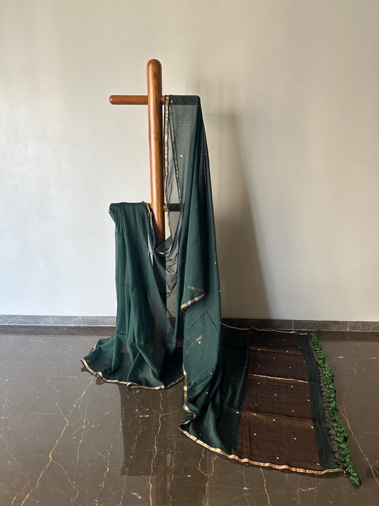 Mul Saree with Zari Pallu