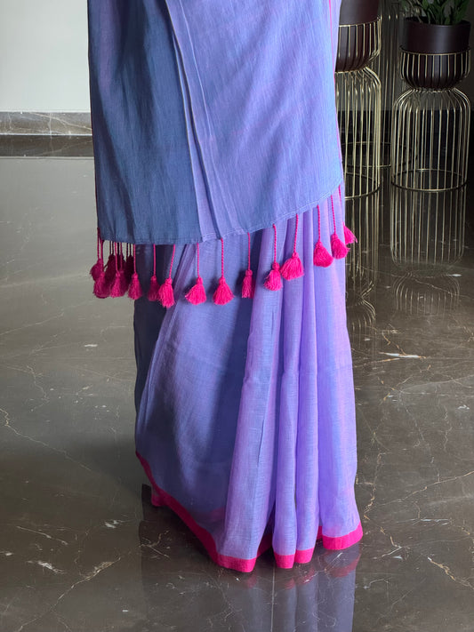 Mul Plain Purple with Pink Tassels