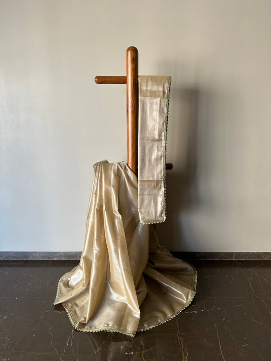 Handloom Tissue Saree with Delicate Lace
