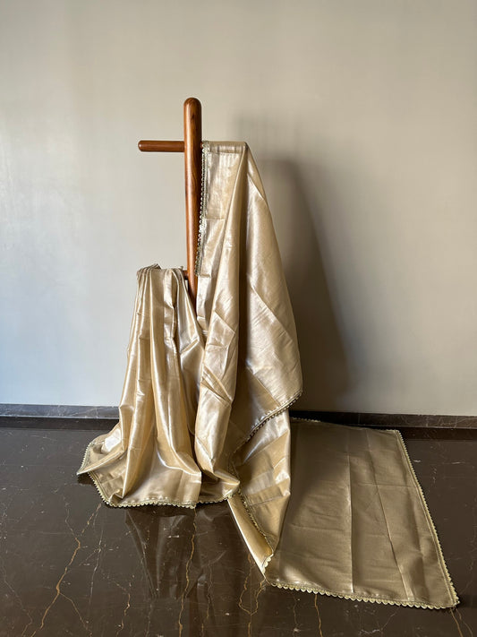 Handloom Tissue Saree with Delicate Lace