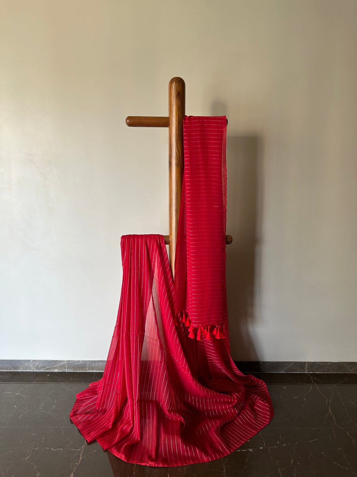 Mul Saree with Zari Stripes